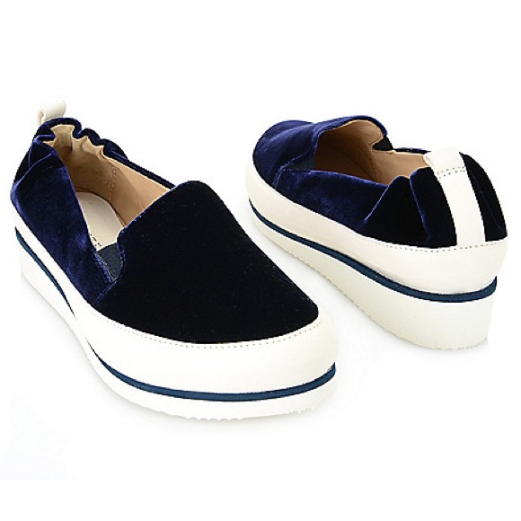 Ron White “Nell Velvet” Velvet & Nappa, Leather Wedge Sneakers. Size 39.5/Us9.
